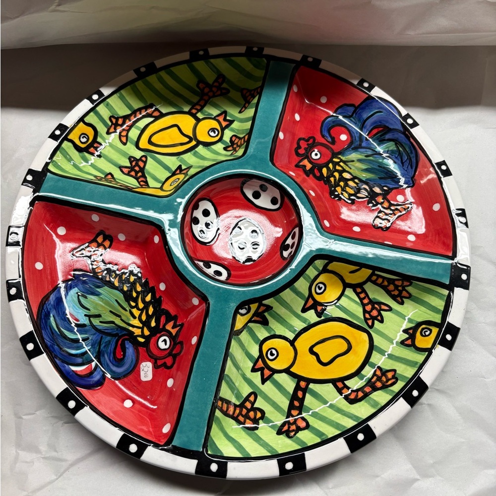 Colorful Ceramic Divided Serving Platter